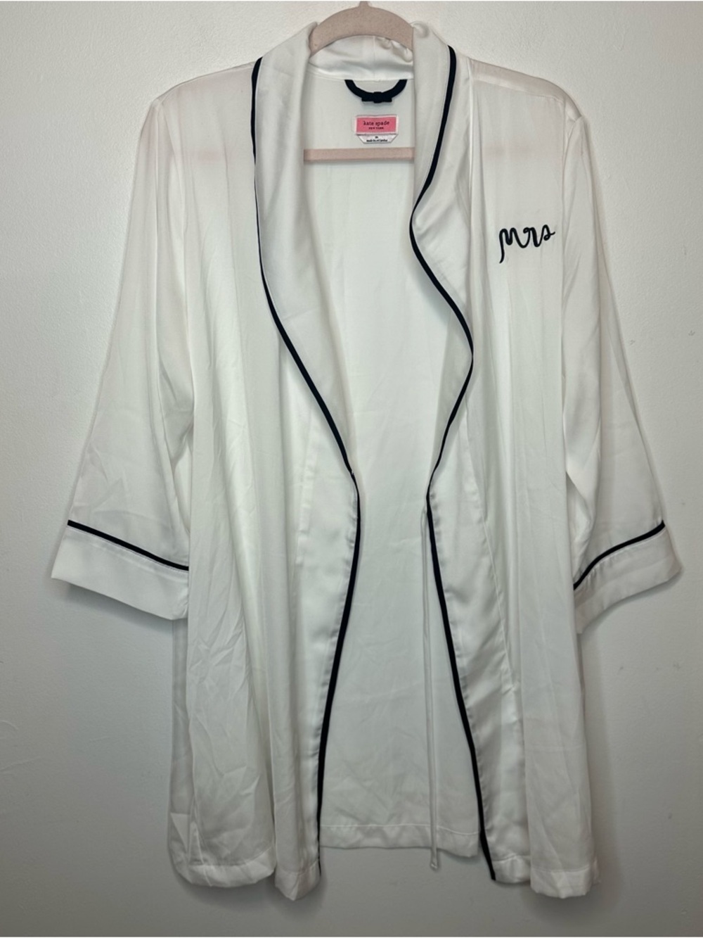 Kate Spade Mrs Robe White Short Women’s Bridal Wedding M Medium MISSING BELT - Picture 3 of 12
